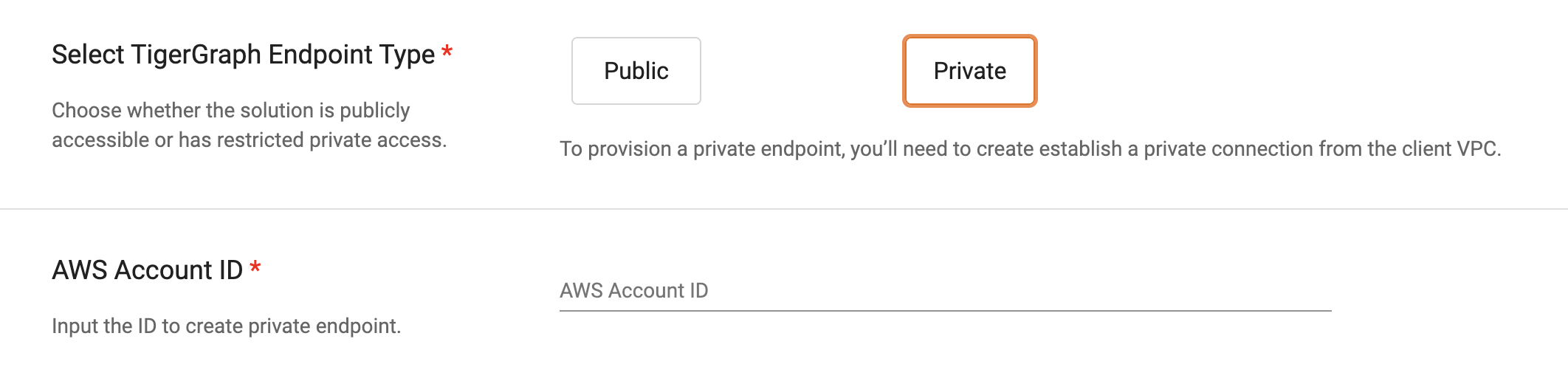 enable private access aws