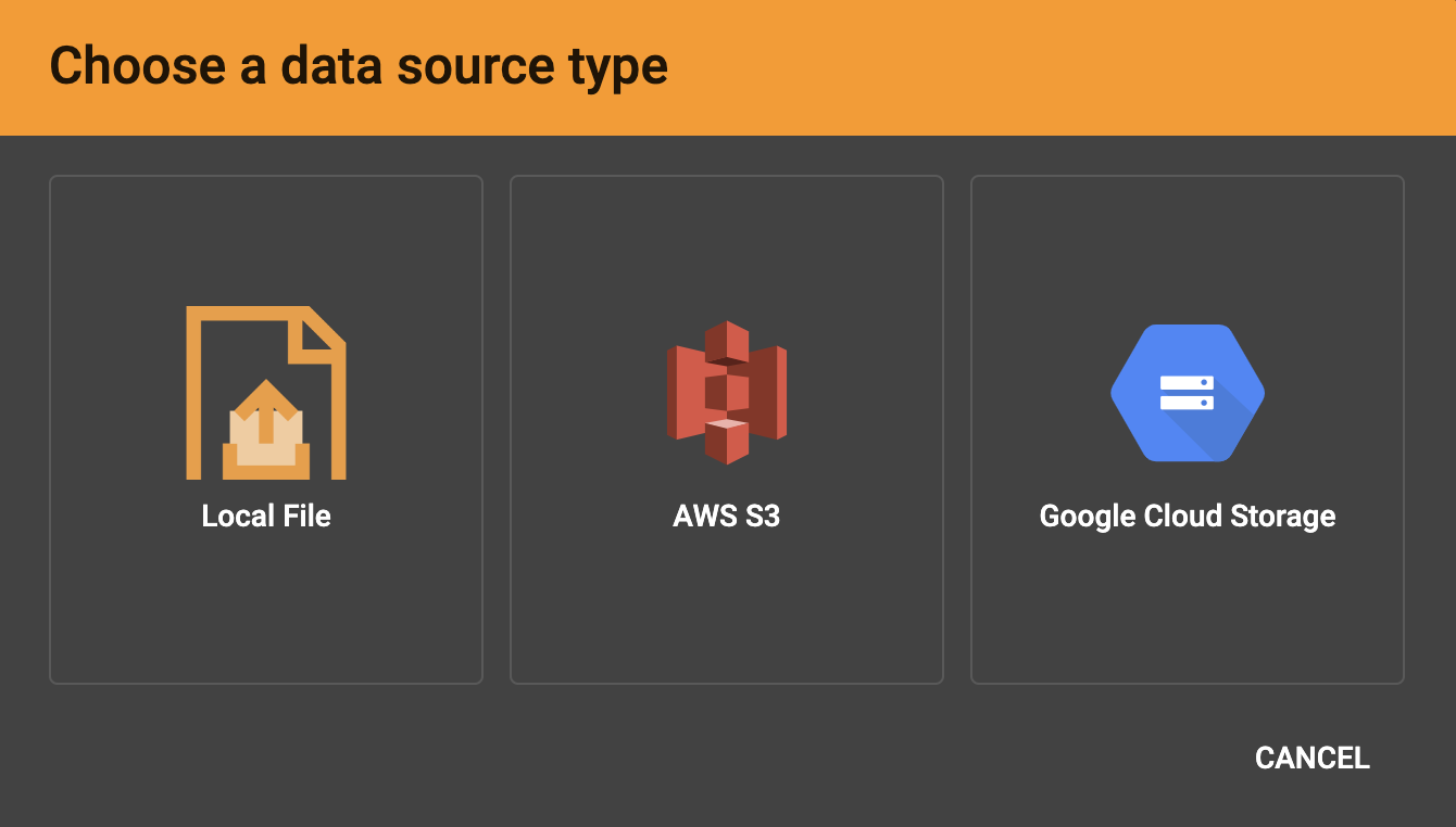 choose a data source type